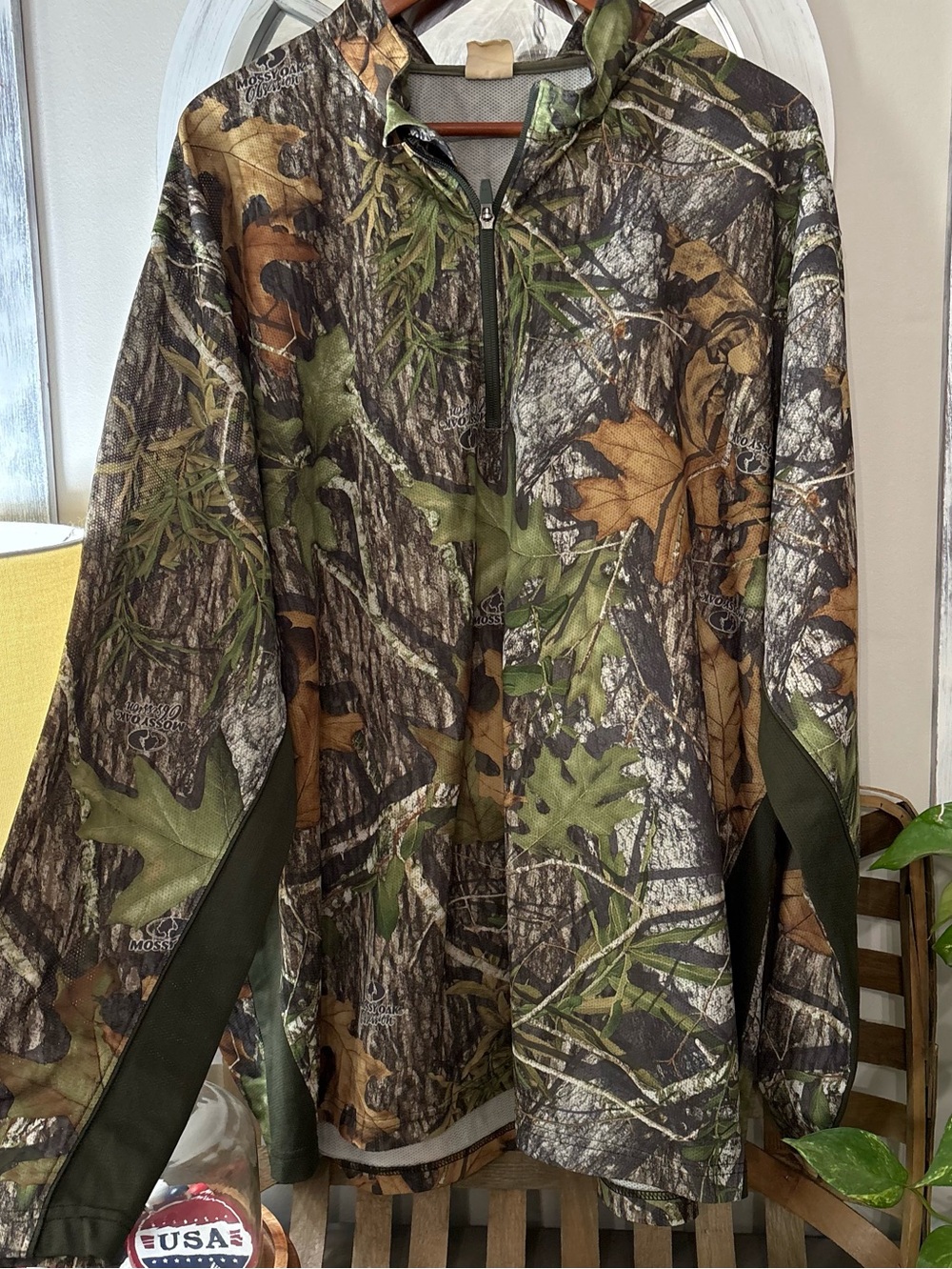 RedHead Realtree-Style Camouflage Hunting Quarterzip in Green and Brown